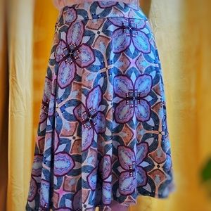 Fully Lined Graphic Midi Skirt